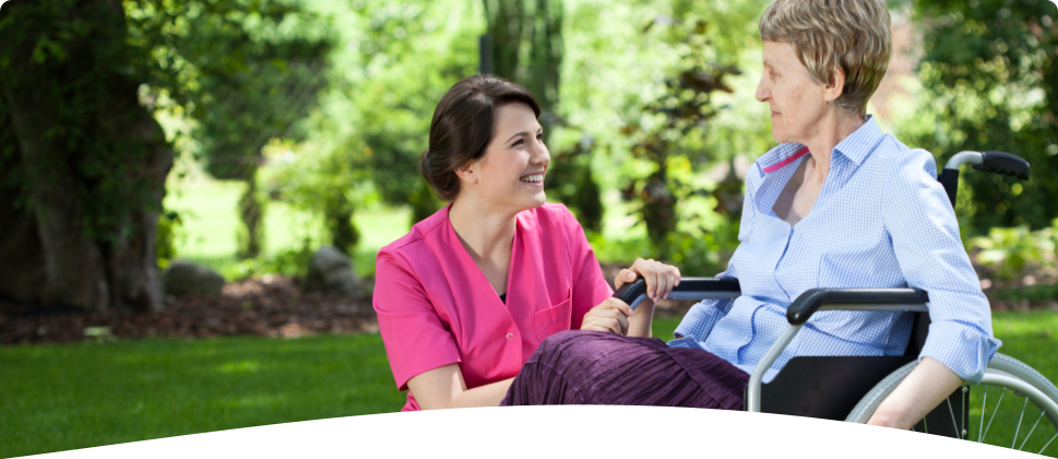 caregiver and patient in the park